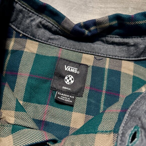 *NEW Vans Men's Box Flannel Classic Long Sleeve Shirt - Blue/Brown Plaid - Picture 5 of 7
